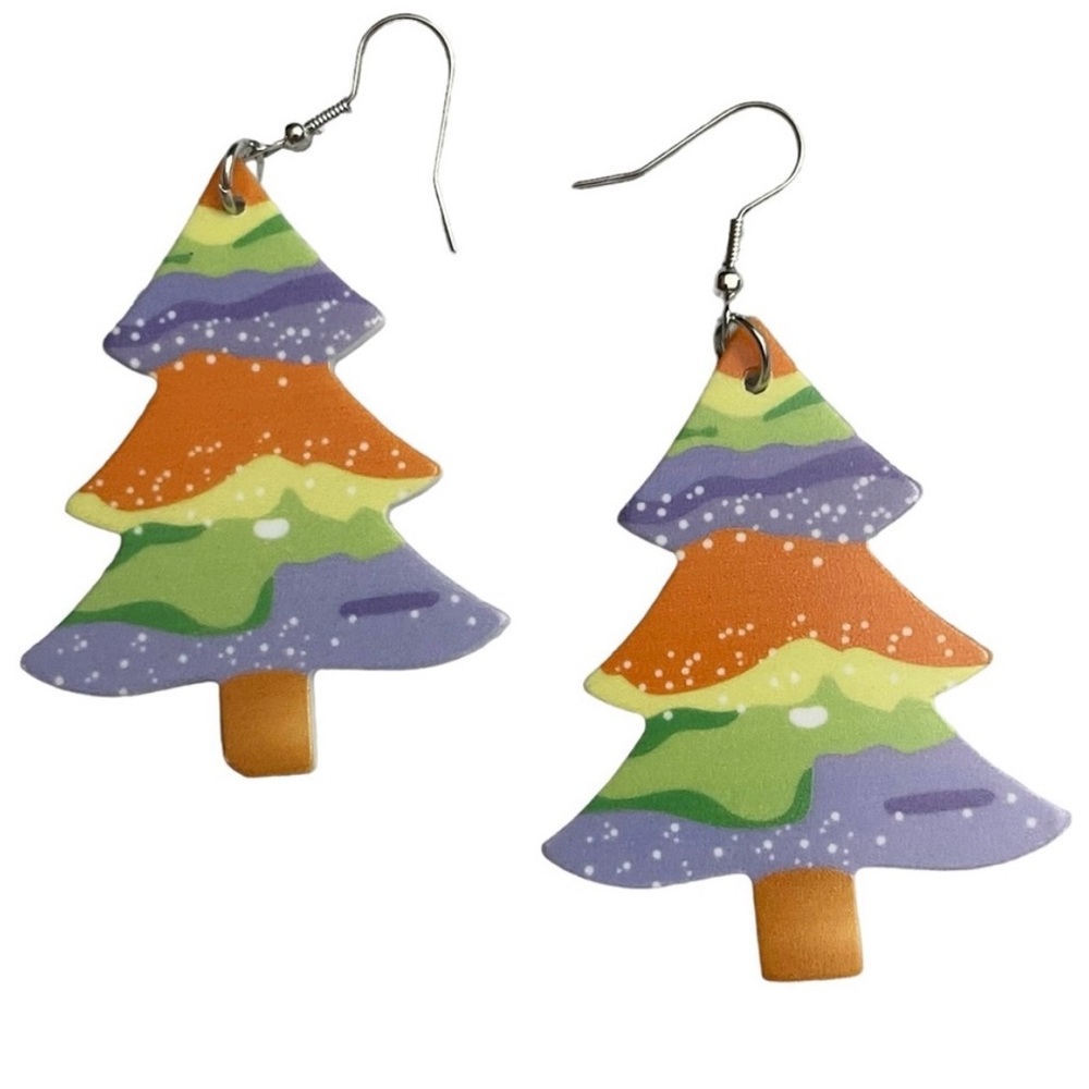 1/$8 or 3/$12 Multi-Color Christmas Tree Earrings
Acrylic Dangle Drop New